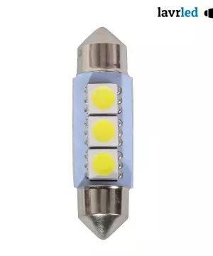 Автолампа Led C5W 12V 3 діода 5050 біла 39мм