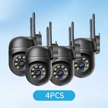 Набір Wifi камер Full HD 1080p чорних 4шт функцією кольорового нічного бачення, 355° панорамним зором та 90°