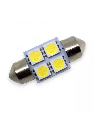 Автолампа Led C5W 12V 4 діода 5050 біла 39мм