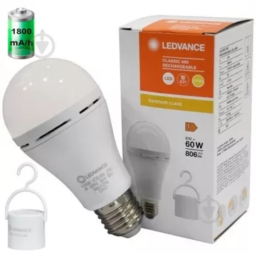 Лампа аккумуляторная LED Ledvance RECH 8 Вт A60 E27 220 В 2700К