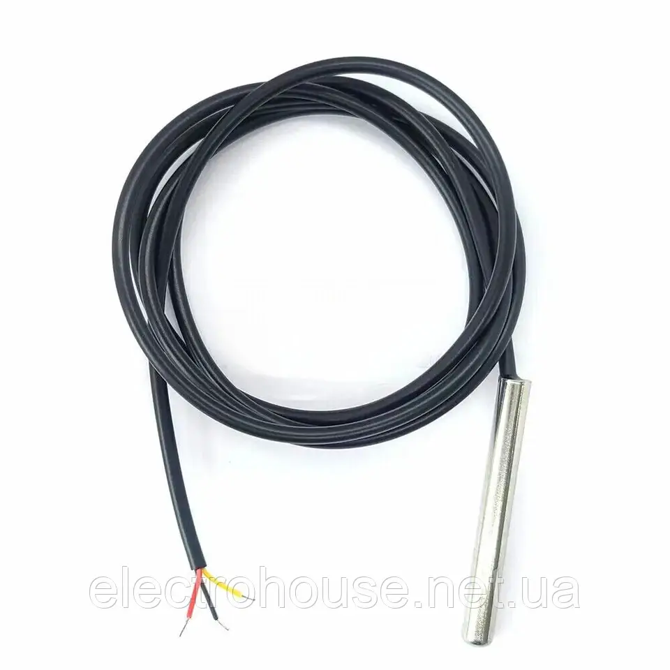 Датчик температури DS18B20, нержавіюча сталь 304, 6_30 мм, зовнішній діаметр 3,0 мм, водонепроникний пилезахисний кабель датчик