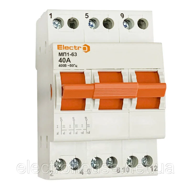 Перемикач навантаження 25А (І-0-ІІ) МП1-63, 3п,