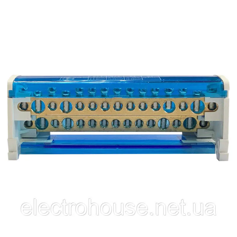 Шина нульова TTD (215) в корпусі, 2 п., 15 отв., 125А