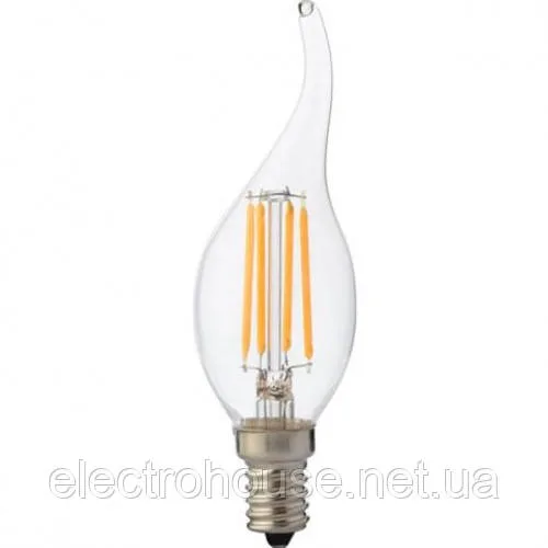 Лампа світлодіодна "Filament flame - 4" 4W свічка на вітрі Е14 2700К-4200К