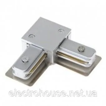 Зєднувач рейки для світильника кутовий чорний, білий, металік