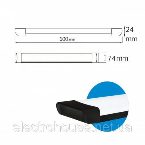 Світильник лінійний LED 27W "TETRA/SQ-27" 6400К