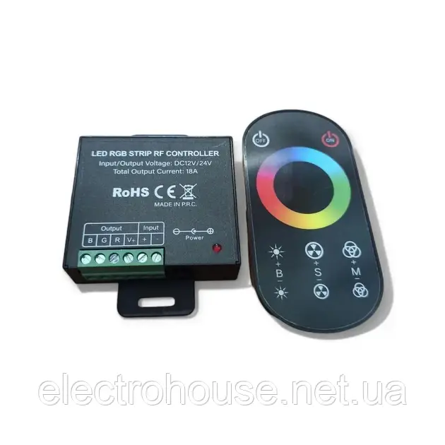 RGB контролер сенсорний  #168 18А DC12-24V Радіо black
