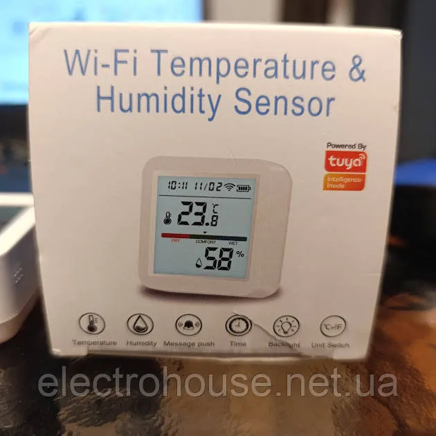 Розумний Wi-Fi датчик температури та вологості Tuya Humidity Sensor*