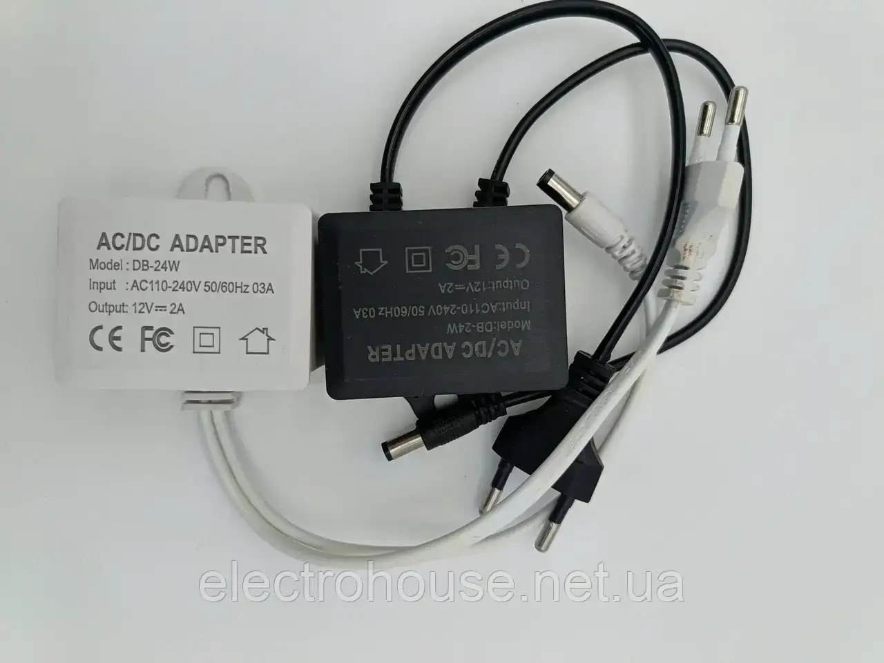 Блок живлення DC 12В, 2А для відеокамер ІР65 чорні та білі