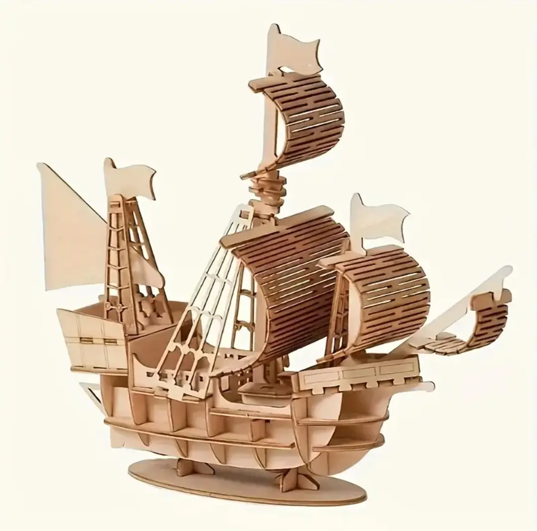 Конструктор Пазл 3D дерев'яний Корабель BauTech