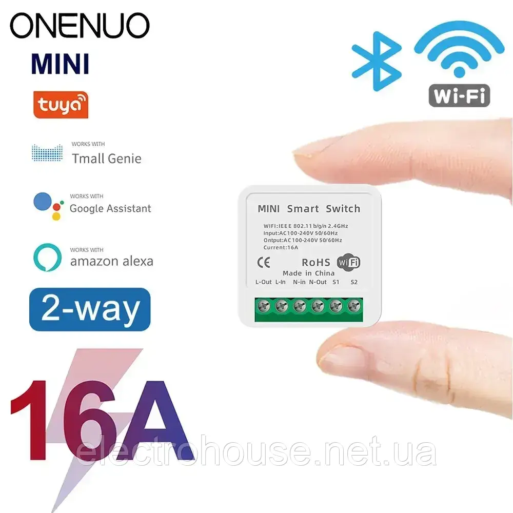 WiFi Smart Switch 16A розумне реле з підтримкою Tuya Smart  Alexa Google Home Smart Life