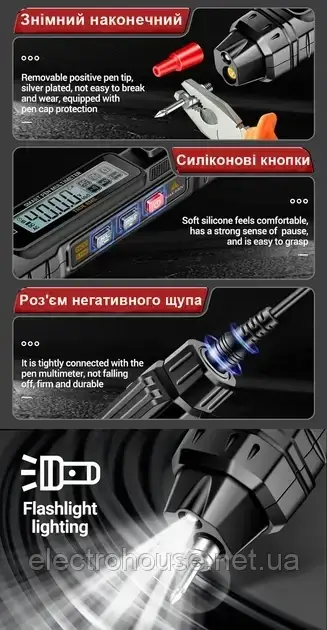 Автоматичне вимірювання напруги (AC/DC), опору, ланцюгів кола та багато іншого