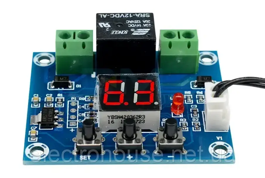 Контролер вологості ґрунту XH-M214 (датчик вологості ґрунту, реле поливання) 12V