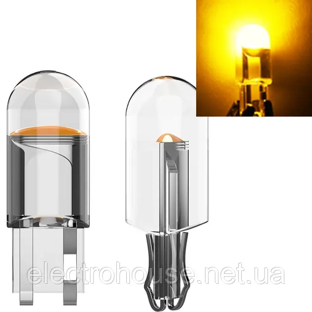 Автолампа LED T10-F1 W5W T10 колір жовтий