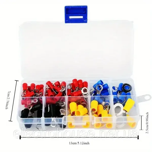 Набір 102шт електричних кільцевих зажимних клем