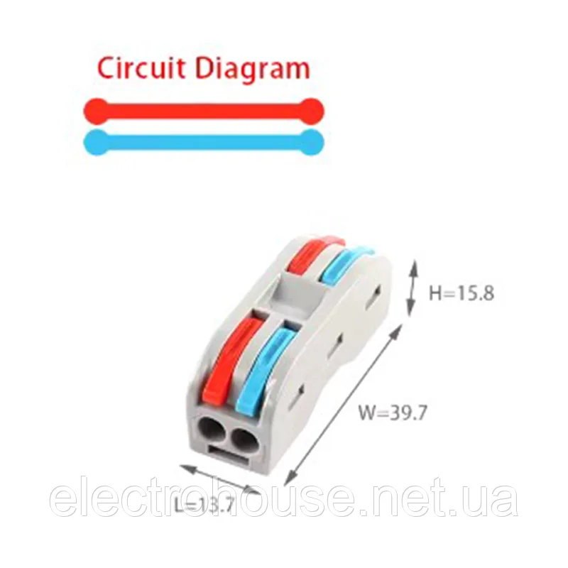 Клема універсальна прохідна PCT-22C, 32А, 400В