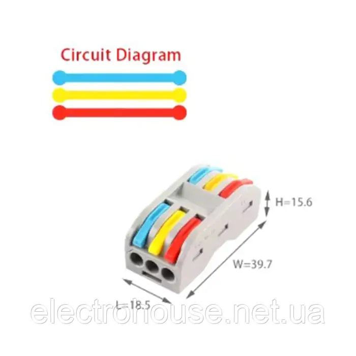 Клема універсальна прохідна PCT-23C, 32А, 400В
