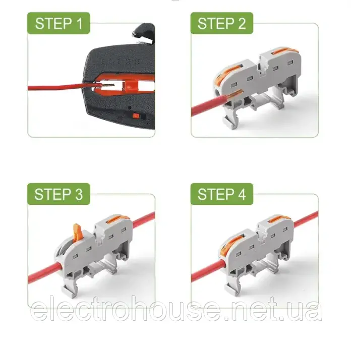 Клема PCT-222D на DIN-рейку, 32А, 400В