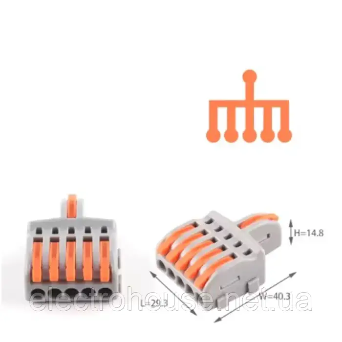 Клема прохідна PCT-15, 32А, 400В