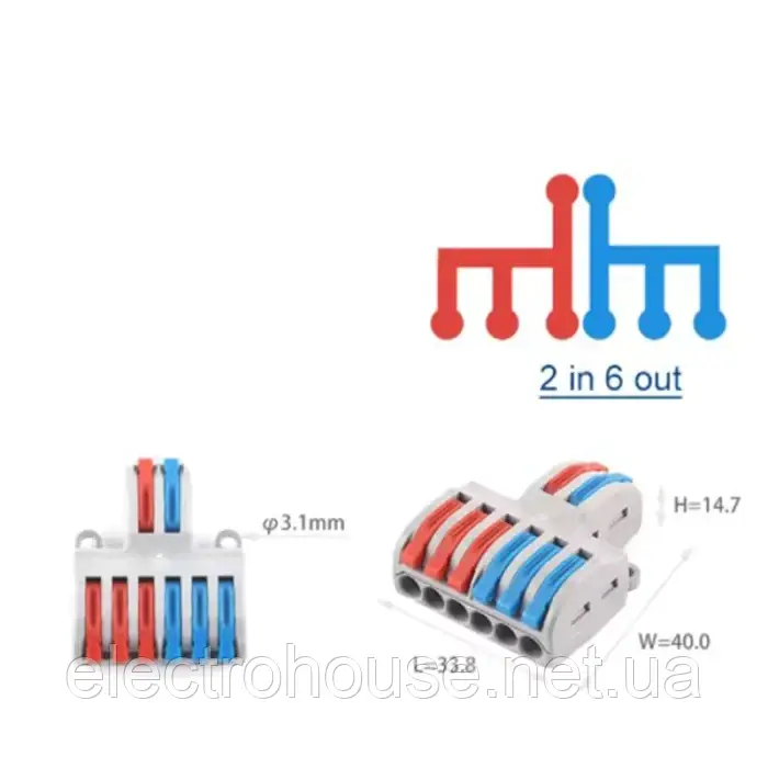 Клема прохідна PCT-62, 32А, 400В