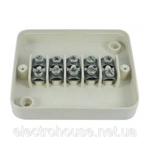 Коробка розпод. гермет. P4 з клемниками 5*2,5 мм2 90х80х30мм