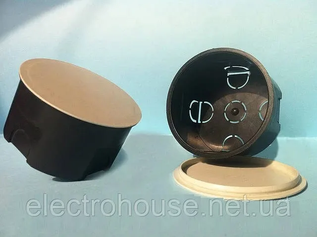КОРОБКА РОЗПОДІЛЬНА d 120mm з кришкою з цільним кільцевим обідком-фіксатором, h45