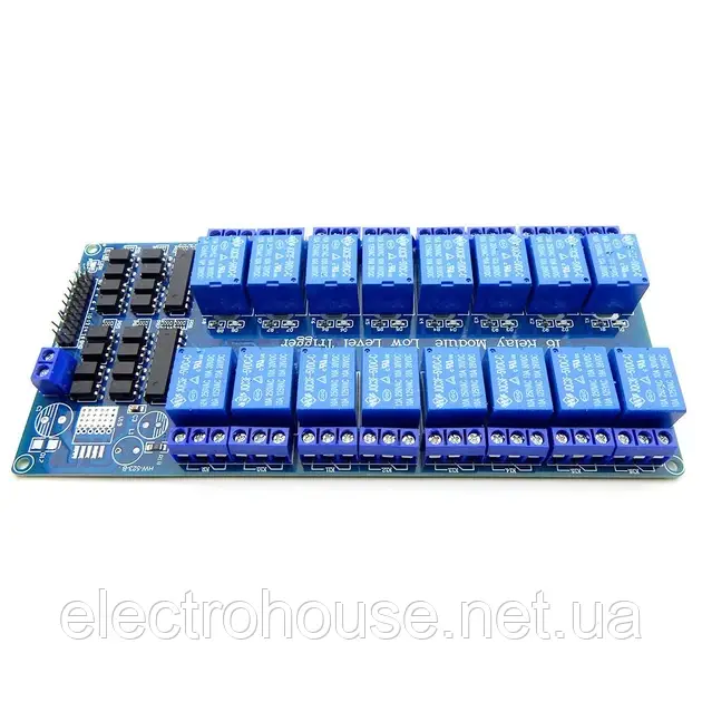 Реле 16-ти канальний управління 12V для Arduino