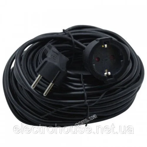 Подовжувач 1 гніздо 16A 20м з заземл. Lemanso  чорний