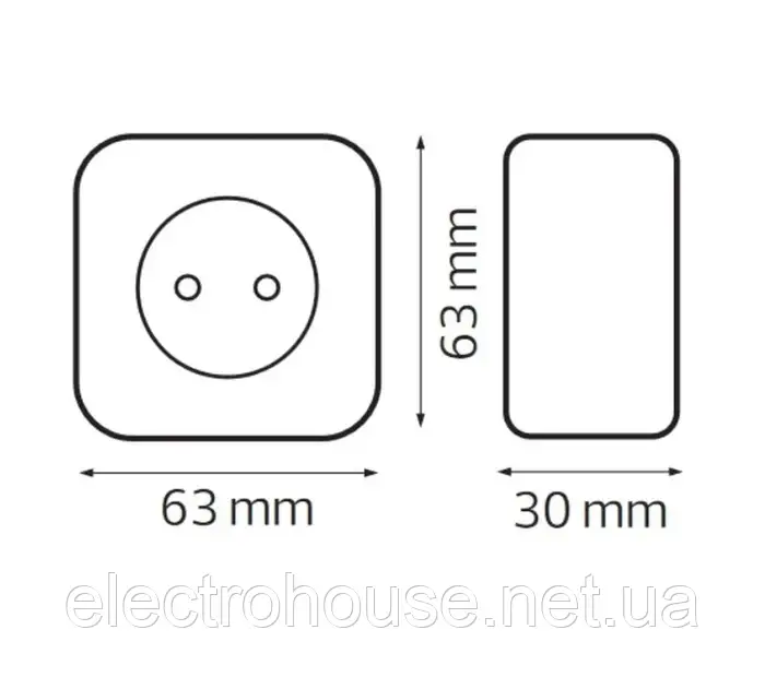 Розетка одинарна без заземлення чорна EVA