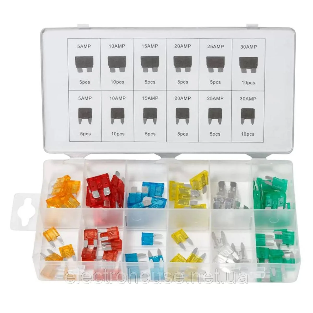 Набір запобіжників 80шт плавких автомобільних (від 5А до 30А)