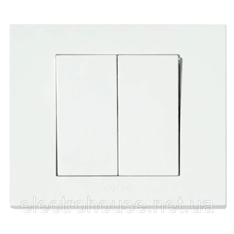 Выключатель Grano 2-клавишный белый