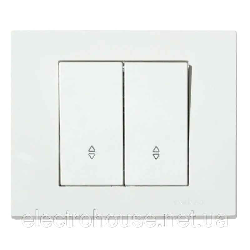 Вимикач прохідний 2-клавішний білий GRANO