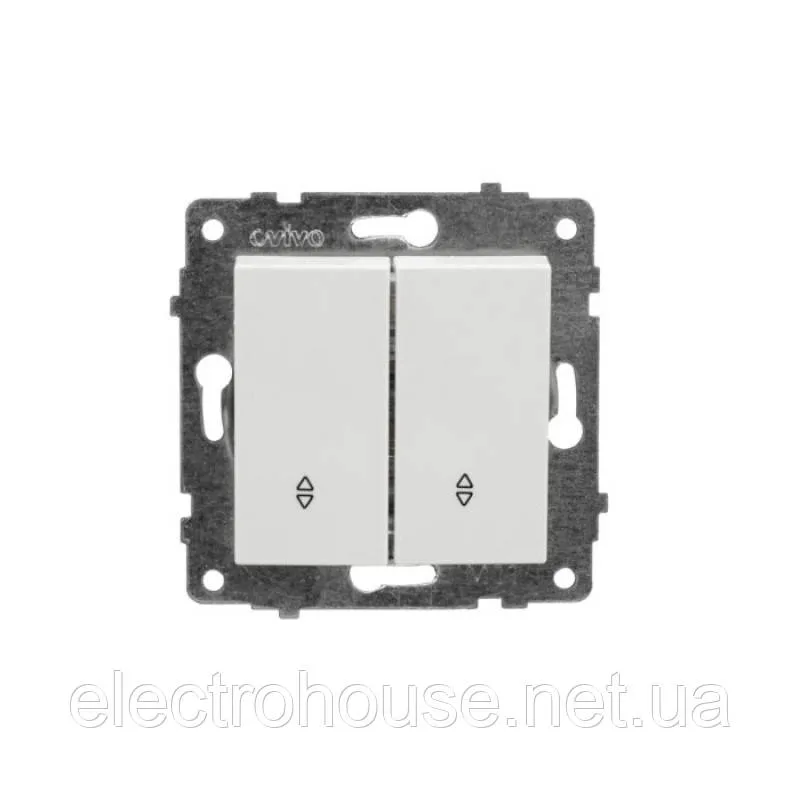 Механізм вимикача 2-клв.прохідного. білий GRANO