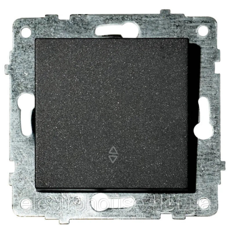 Механізм вимикача прохідний 1-клавішний GRANO чорний