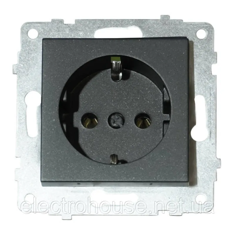 Механізм розетки з заземленням GRANO чорний