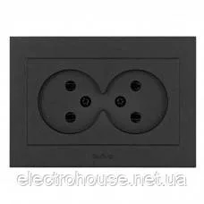 Розетка 2-а. GRANO чорний