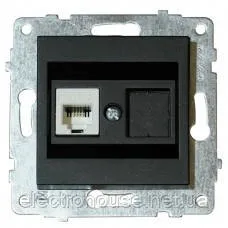 Механізм розетки комп'ютерної (CAT6) GRANO чорний