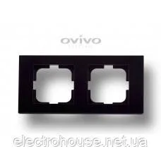 Рамка 2-на GRANO чорний металік