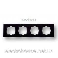 Рамка 4-на GRANO чорний металік