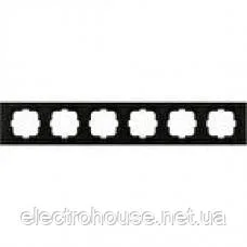 Рамка 6-на GRANO чорний металік