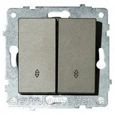 Механізм вимикача 2-клв.прохідного GRANO срібло