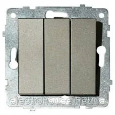 Механізм вимикача 3-клв. GRANO срібло