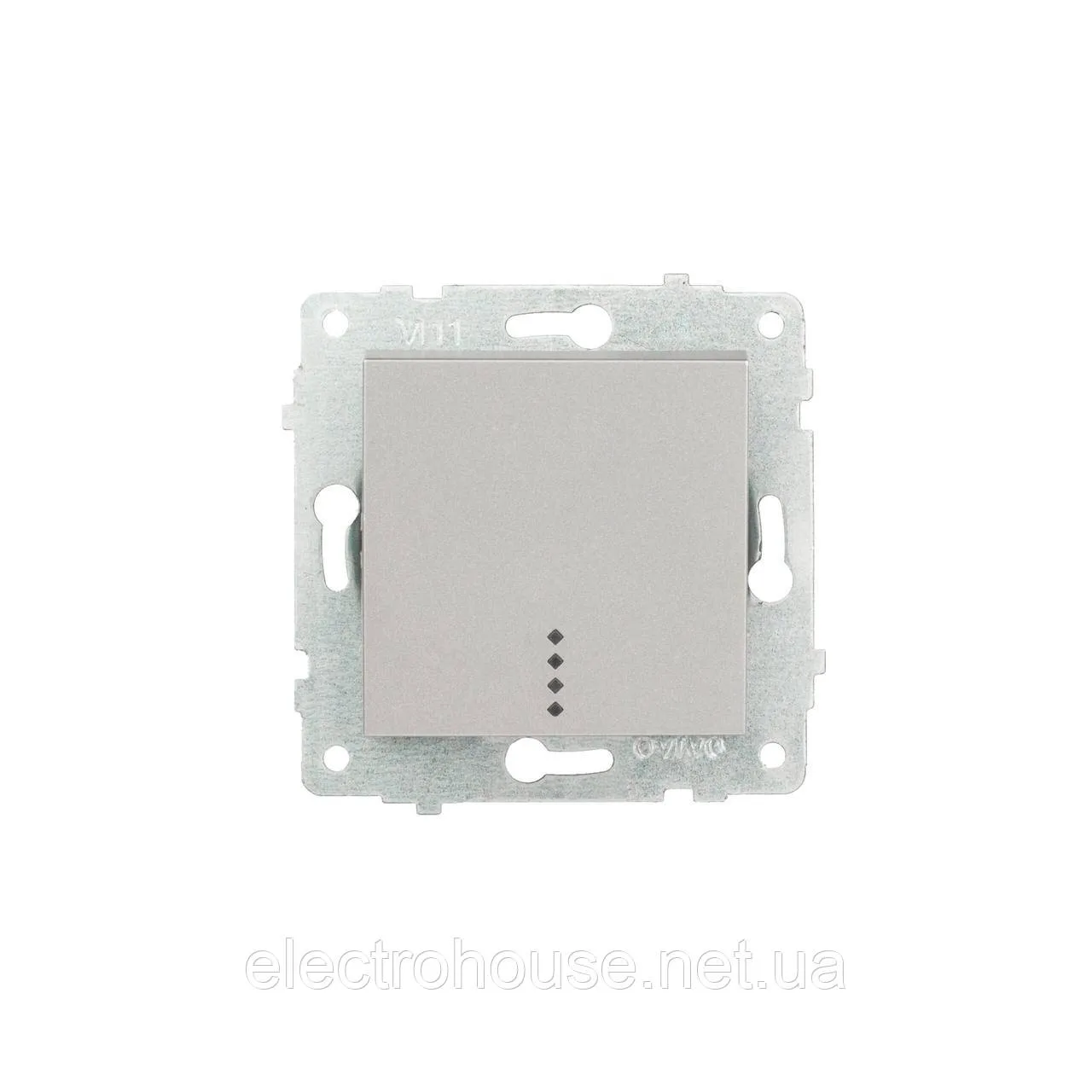 Механізм вимикача 1-клв. з підсвіткою GRANO срібло