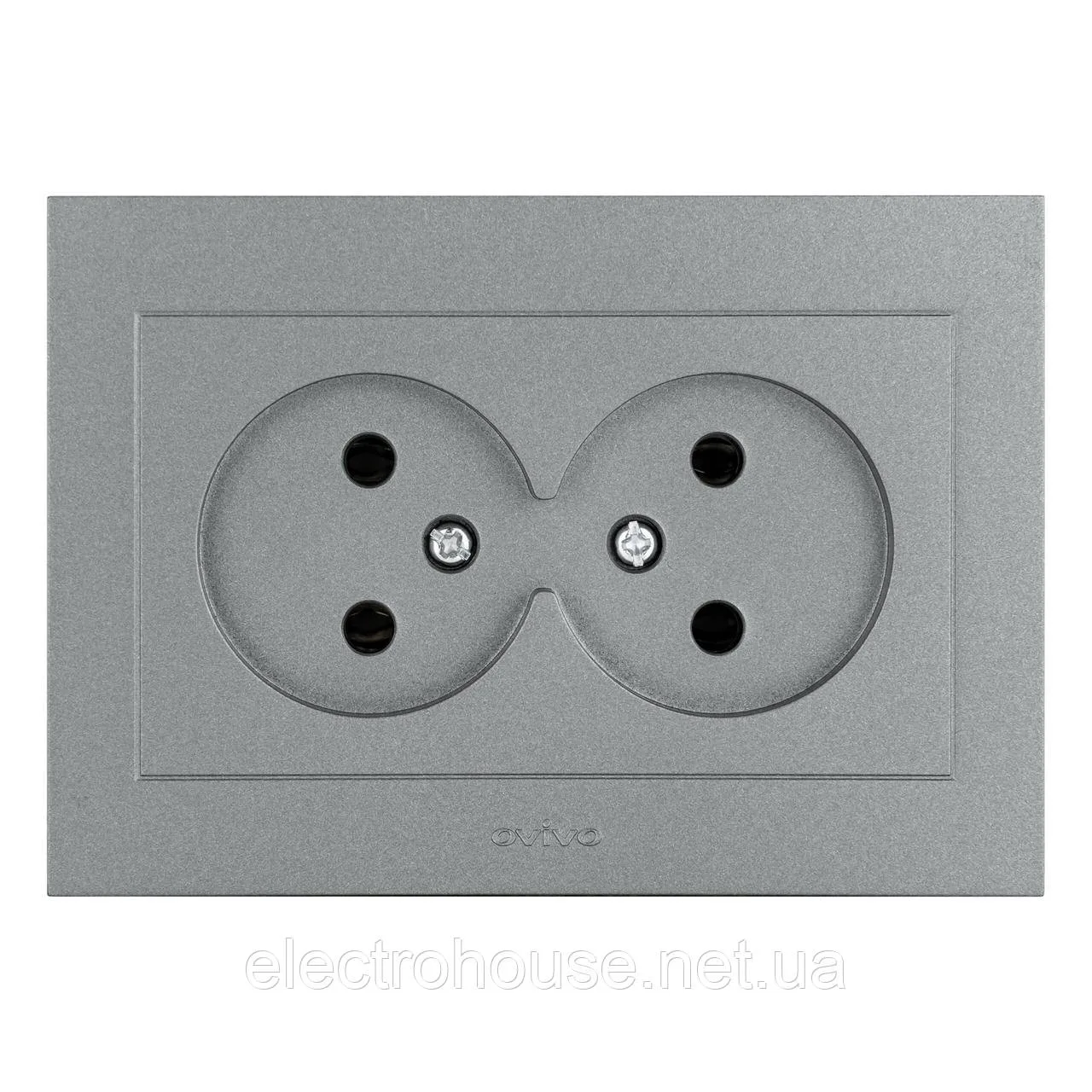 Розетка 2-а.. GRANO срібло