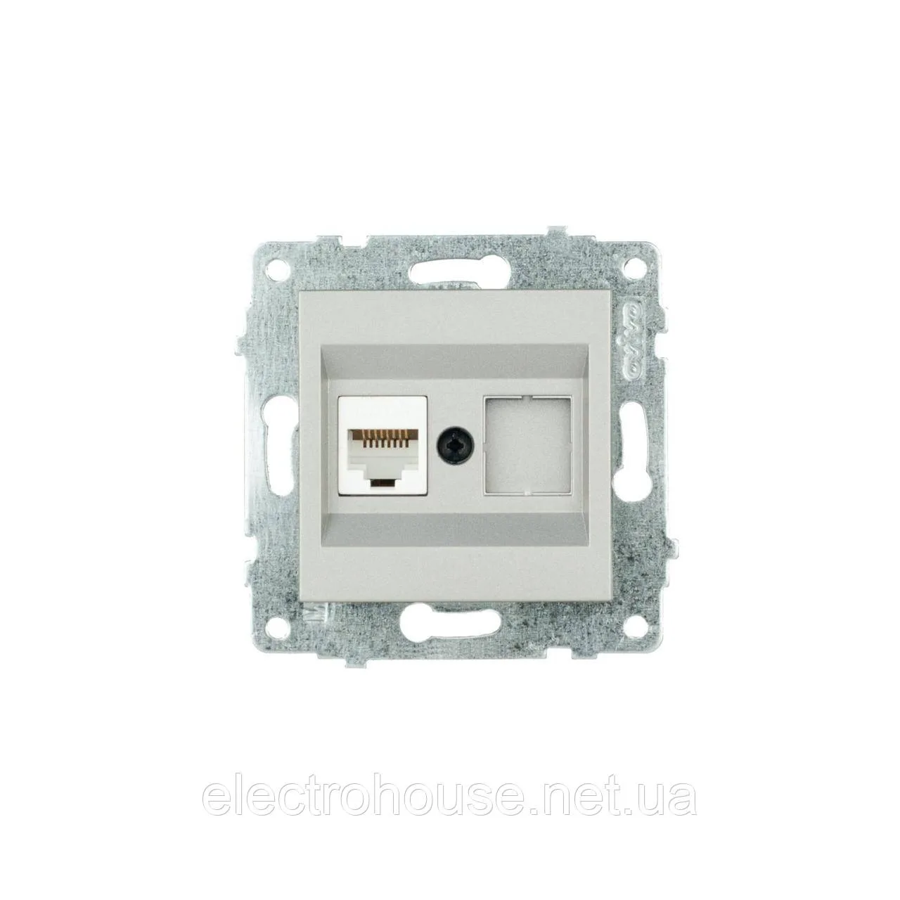Механізм розетки комп’ютерної (CAT6) GRANO срібло