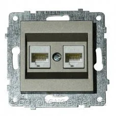 Механізм розетки комп’ютерної двійної (CAT6) GRANO срібло