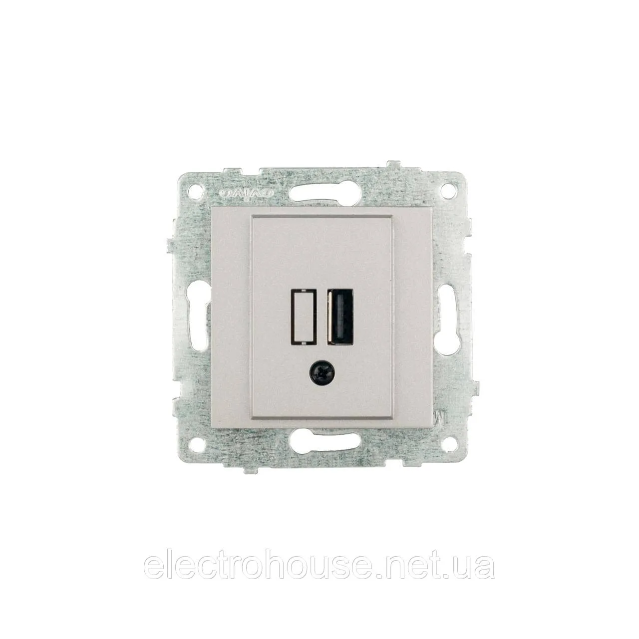 Механізм розетки USB з адаптером (CAT6) GRANO срібло