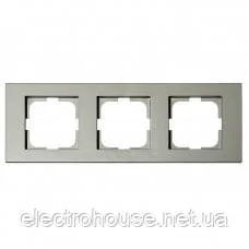 Рамка трійна GRANO срібло