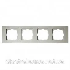 Рамка чотирна GRANO срібло