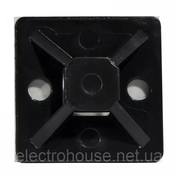 Площадка под стяжку черная, 25х25мм, на липучке